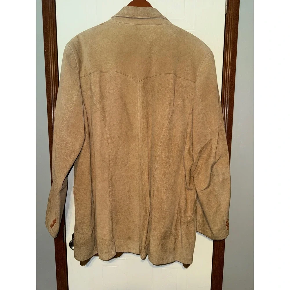Scully Western Suede Leather Blazer Sport Coat Tan Embroidered Mens 48L